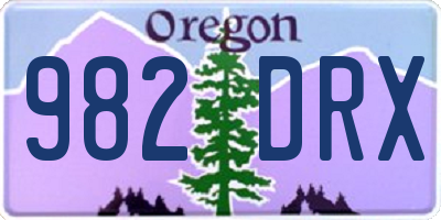 OR license plate 982DRX