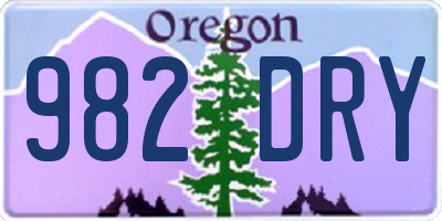 OR license plate 982DRY