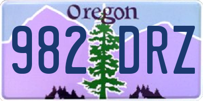 OR license plate 982DRZ