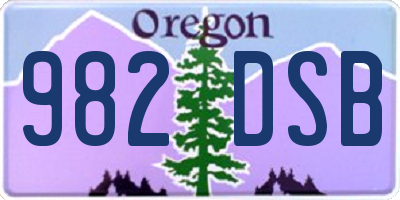 OR license plate 982DSB