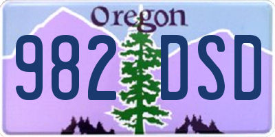 OR license plate 982DSD