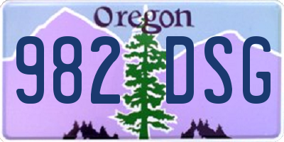OR license plate 982DSG