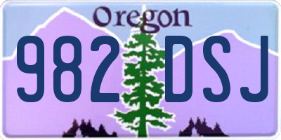 OR license plate 982DSJ