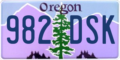 OR license plate 982DSK