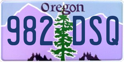 OR license plate 982DSQ