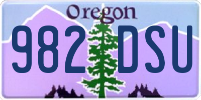 OR license plate 982DSU