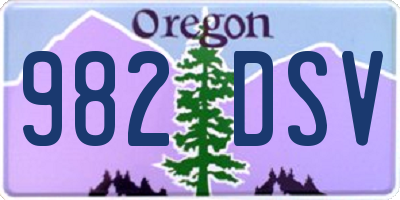 OR license plate 982DSV