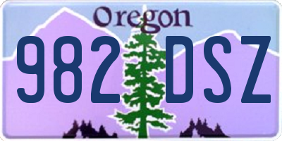 OR license plate 982DSZ