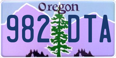 OR license plate 982DTA