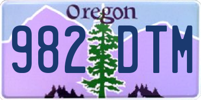 OR license plate 982DTM