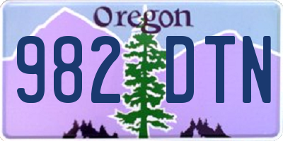 OR license plate 982DTN