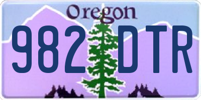 OR license plate 982DTR