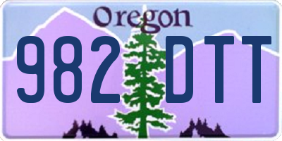 OR license plate 982DTT
