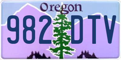 OR license plate 982DTV