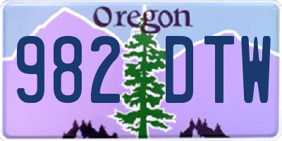 OR license plate 982DTW