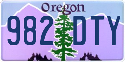 OR license plate 982DTY