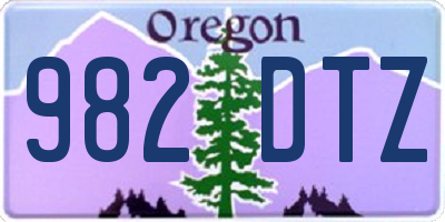 OR license plate 982DTZ