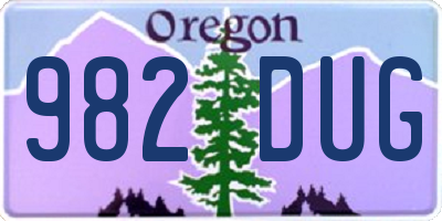 OR license plate 982DUG