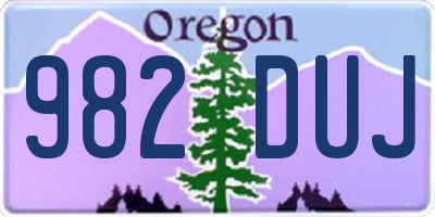 OR license plate 982DUJ