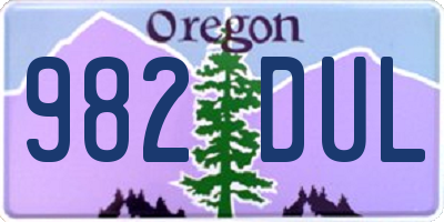 OR license plate 982DUL