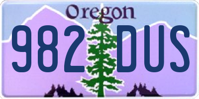 OR license plate 982DUS