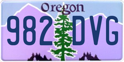 OR license plate 982DVG