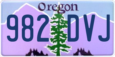 OR license plate 982DVJ