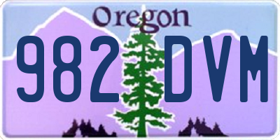 OR license plate 982DVM