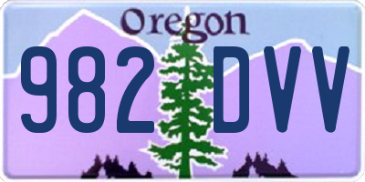 OR license plate 982DVV