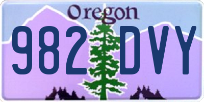 OR license plate 982DVY
