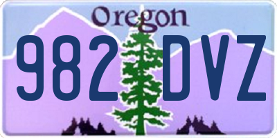 OR license plate 982DVZ
