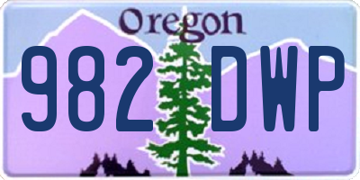OR license plate 982DWP