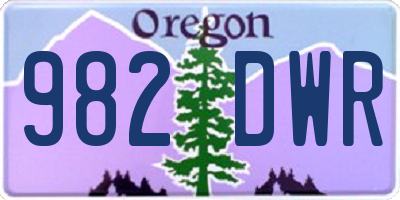 OR license plate 982DWR