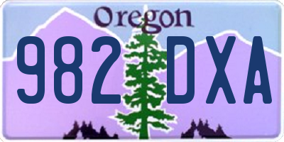OR license plate 982DXA