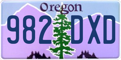 OR license plate 982DXD