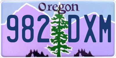 OR license plate 982DXM