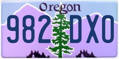 OR license plate 982DXO