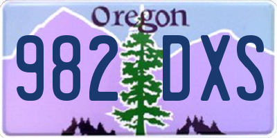 OR license plate 982DXS