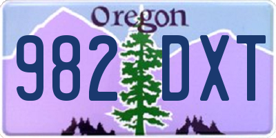 OR license plate 982DXT