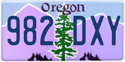 OR license plate 982DXY