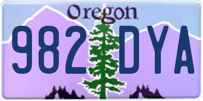 OR license plate 982DYA