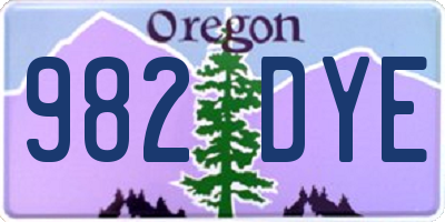 OR license plate 982DYE