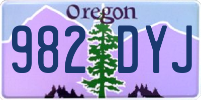 OR license plate 982DYJ