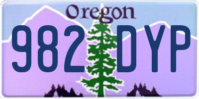 OR license plate 982DYP