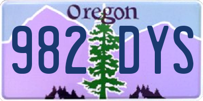 OR license plate 982DYS