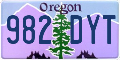 OR license plate 982DYT
