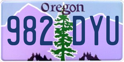 OR license plate 982DYU