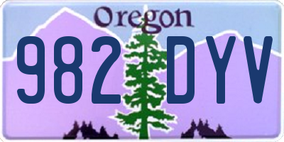 OR license plate 982DYV