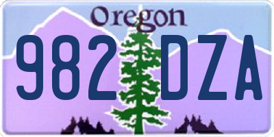 OR license plate 982DZA