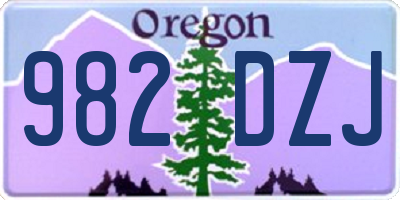OR license plate 982DZJ